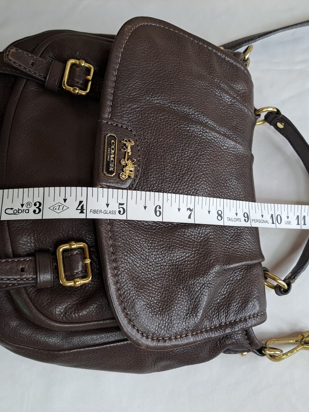COACH 'MADISON' ANNABELLE' Pebbled Leather Flap Shoulder Bag w/Crossbody Strap - Picture 12 of 16